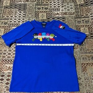 Vintage Designers Originals Studio Joy Long Sleeve Knit Shirt Snowmen Women's LG